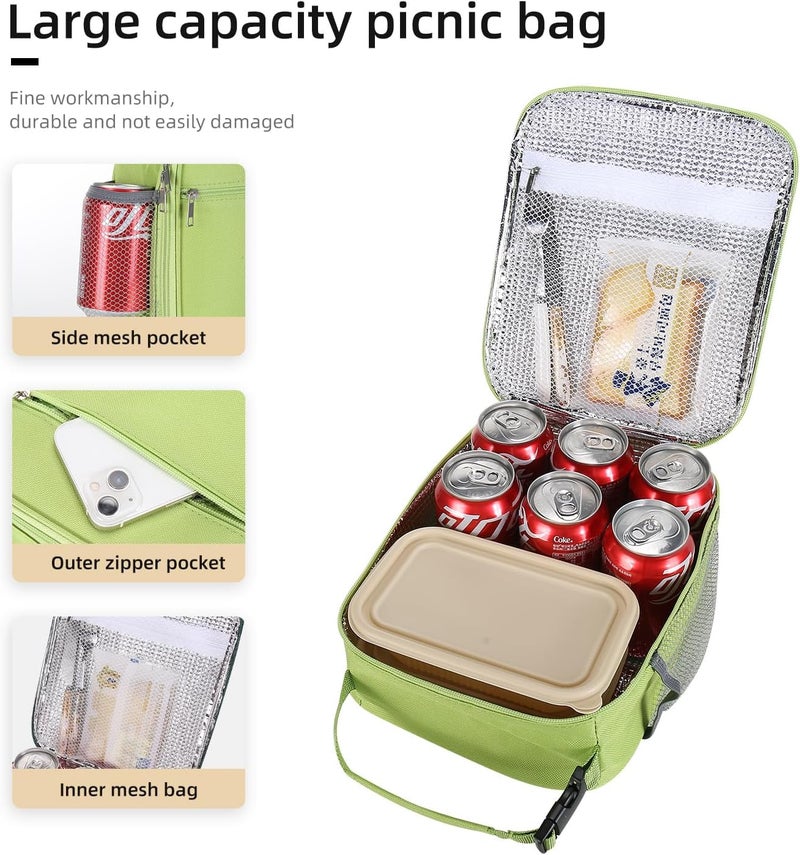 Lovoeo Lunch box Lunch bag for men women Insulated Lunchbox Lunch bags for Work Picnic Travel (Light green) - Image 4